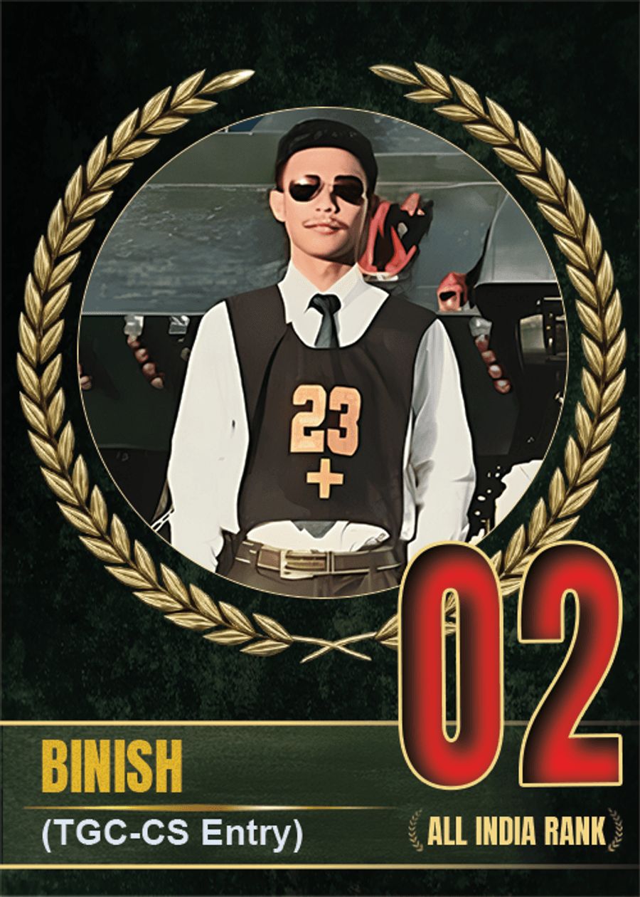 SSBWINGS All India Rank holder achievement card